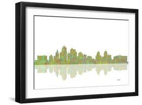 Kansas City Missouri Skyline 1-Marlene Watson-Framed Giclee Print