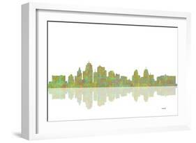 Kansas City Missouri Skyline 1-Marlene Watson-Framed Giclee Print