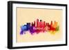 Kansas City, Missouri - Skyline Abstract-Lantern Press-Framed Art Print