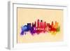 Kansas City, Missouri - Skyline Abstract-Lantern Press-Framed Art Print