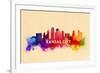 Kansas City, Missouri - Skyline Abstract-Lantern Press-Framed Premium Giclee Print