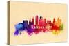 Kansas City, Missouri - Skyline Abstract-Lantern Press-Stretched Canvas