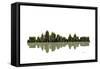 Kansas City Missouri Skyline BW 1-Marlene Watson-Framed Stretched Canvas