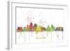 Kansas City Missouri Skyline MCLR 1-Marlene Watson-Framed Giclee Print