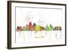 Kansas City Missouri Skyline MCLR 1-Marlene Watson-Framed Giclee Print