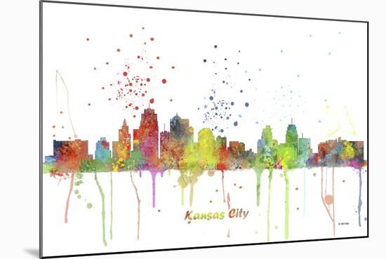 Kansas City Missouri Skyline MCLR 1-Marlene Watson-Mounted Giclee Print