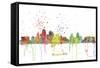 Kansas City Missouri Skyline MCLR 1-Marlene Watson-Framed Stretched Canvas