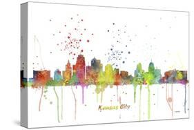 Kansas City Missouri Skyline MCLR 1-Marlene Watson-Stretched Canvas