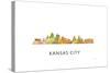 Kansas City Missouri Skyline-Marlene Watson-Stretched Canvas