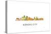 Kansas City Missouri Skyline-Marlene Watson-Stretched Canvas