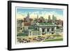 Kansas City, Missouri - Union Station and Skyline View-Lantern Press-Framed Art Print