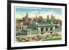 Kansas City, Missouri - Union Station and Skyline View-Lantern Press-Framed Art Print