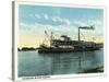 Kansas City, Missouri - View of a Steamer on the Missouri River-Lantern Press-Stretched Canvas