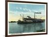 Kansas City, Missouri - View of a Steamer on the Missouri River-Lantern Press-Framed Art Print