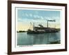 Kansas City, Missouri - View of a Steamer on the Missouri River-Lantern Press-Framed Art Print