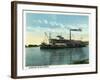 Kansas City, Missouri - View of a Steamer on the Missouri River-Lantern Press-Framed Art Print