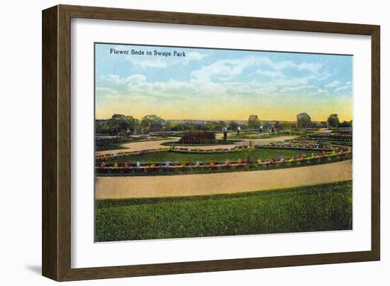 Kansas City, Missouri - View of Flower Beds in Swope Park-Lantern Press-Framed Art Print