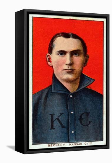 Kansas City, MO, Kansas City Minor League, Jack Beckley, Baseball Card-Lantern Press-Framed Stretched Canvas