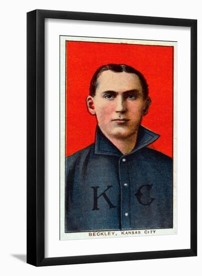 Kansas City, MO, Kansas City Minor League, Jack Beckley, Baseball Card-Lantern Press-Framed Art Print