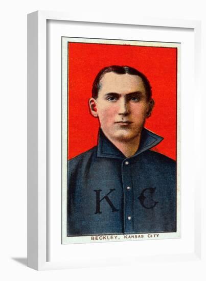 Kansas City, MO, Kansas City Minor League, Jack Beckley, Baseball Card-Lantern Press-Framed Art Print