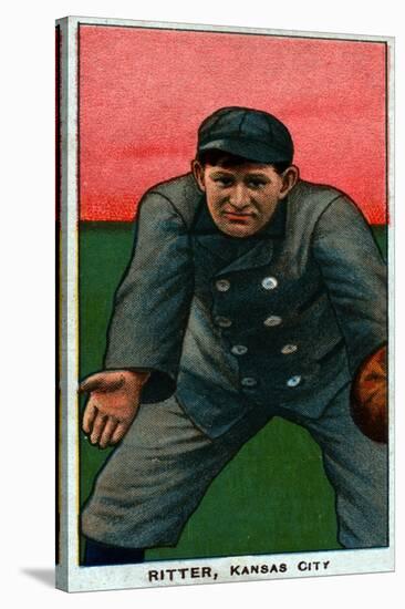 Kansas City, MO, Kansas City Minor League, Lou Ritter, Baseball Card-Lantern Press-Stretched Canvas