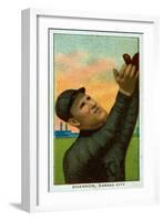 Kansas City, MO, Kansas City Minor League, Spike Shannon, Baseball Card-Lantern Press-Framed Art Print