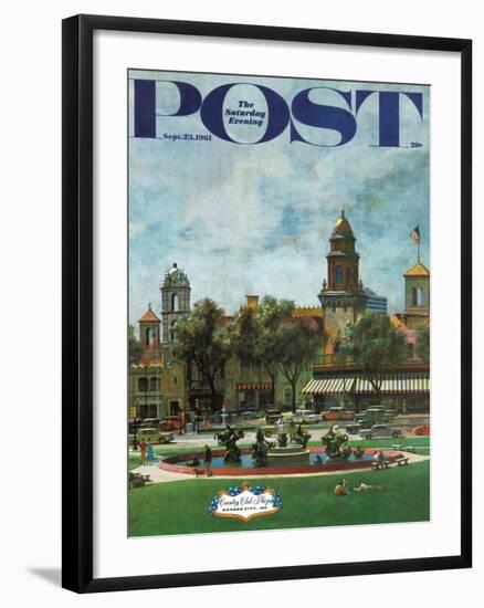 "Kansas City," Saturday Evening Post Cover, September 23, 1961-John Falter-Framed Giclee Print