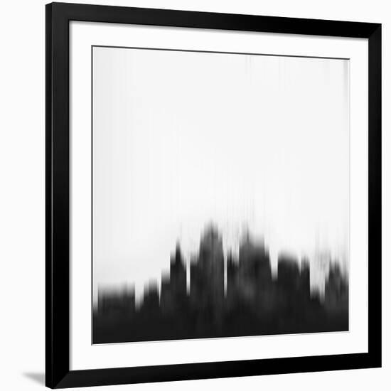 Kansas City Skyline - Black-NaxArt-Framed Art Print