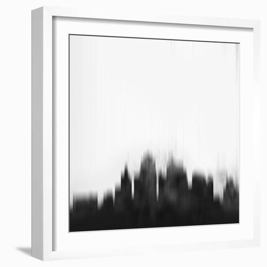 Kansas City Skyline - Black-NaxArt-Framed Art Print