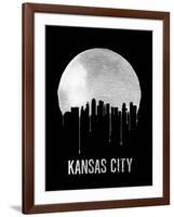 Kansas City Skyline Black-null-Framed Art Print