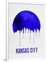 Kansas City Skyline Blue-null-Framed Art Print