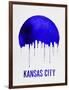 Kansas City Skyline Blue-null-Framed Art Print