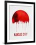 Kansas City Skyline Red-null-Framed Art Print