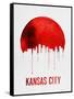 Kansas City Skyline Red-null-Framed Stretched Canvas