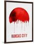 Kansas City Skyline Red-null-Framed Art Print