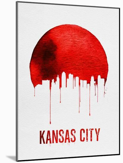 Kansas City Skyline Red-null-Mounted Art Print