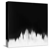 Kansas City Skyline - White-NaxArt-Stretched Canvas