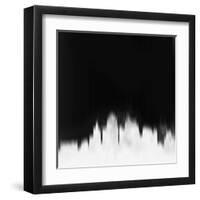 Kansas City Skyline - White-NaxArt-Framed Art Print