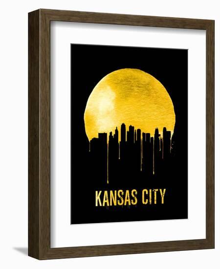 Kansas City Skyline Yellow-null-Framed Art Print