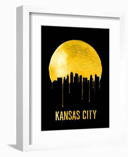 Kansas City Skyline Yellow-null-Framed Art Print