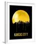 Kansas City Skyline Yellow-null-Framed Art Print