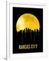 Kansas City Skyline Yellow-null-Framed Art Print