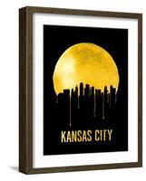 Kansas City Skyline Yellow-null-Framed Art Print