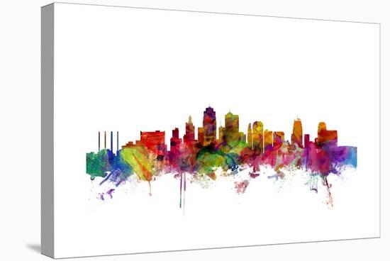 Kansas City Skyline-Michael Tompsett-Stretched Canvas