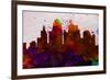 Kansas City Skyline-NaxArt-Framed Premium Giclee Print