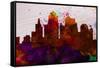 Kansas City Skyline-NaxArt-Framed Stretched Canvas