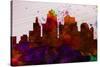 Kansas City Skyline-NaxArt-Stretched Canvas