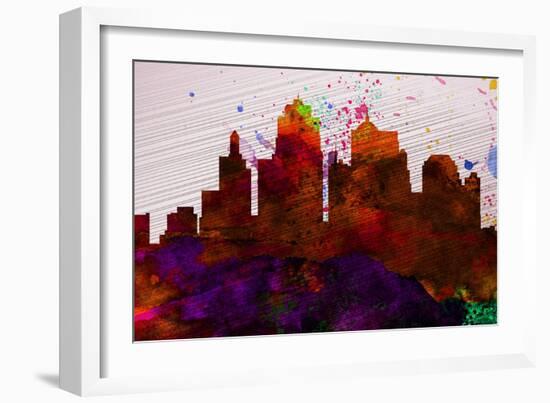 Kansas City Skyline-NaxArt-Framed Art Print