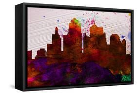 Kansas City Skyline-NaxArt-Framed Stretched Canvas