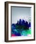 Kansas City Watercolor Skyline-NaxArt-Framed Art Print